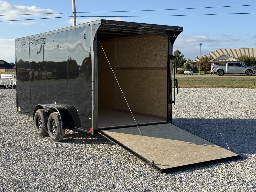 2027 SAWYER CARGO 7X16 WITH 7' INTERIOR / SCREWLESS / TORSION AXLES / POLYCOR / REAR SPOILER WITH LI