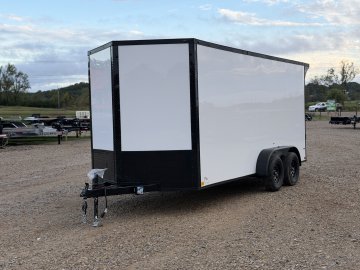 2027 SAWYER CARGO 7X16 WITH 7' INTERIOR / SCREWLESS / TORSION AXLES / POLYCOR / REAR SPOILER WITH LIGHTS / 7K GVWR