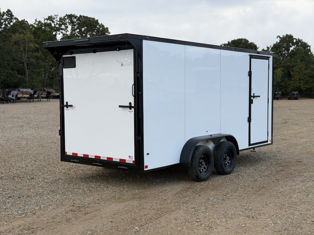 2027 SAWYER CARGO 7X16 WITH 7' INTERIOR / SCREWLESS / TORSION AXLES / POLYCOR / REAR SPOILER WITH LI