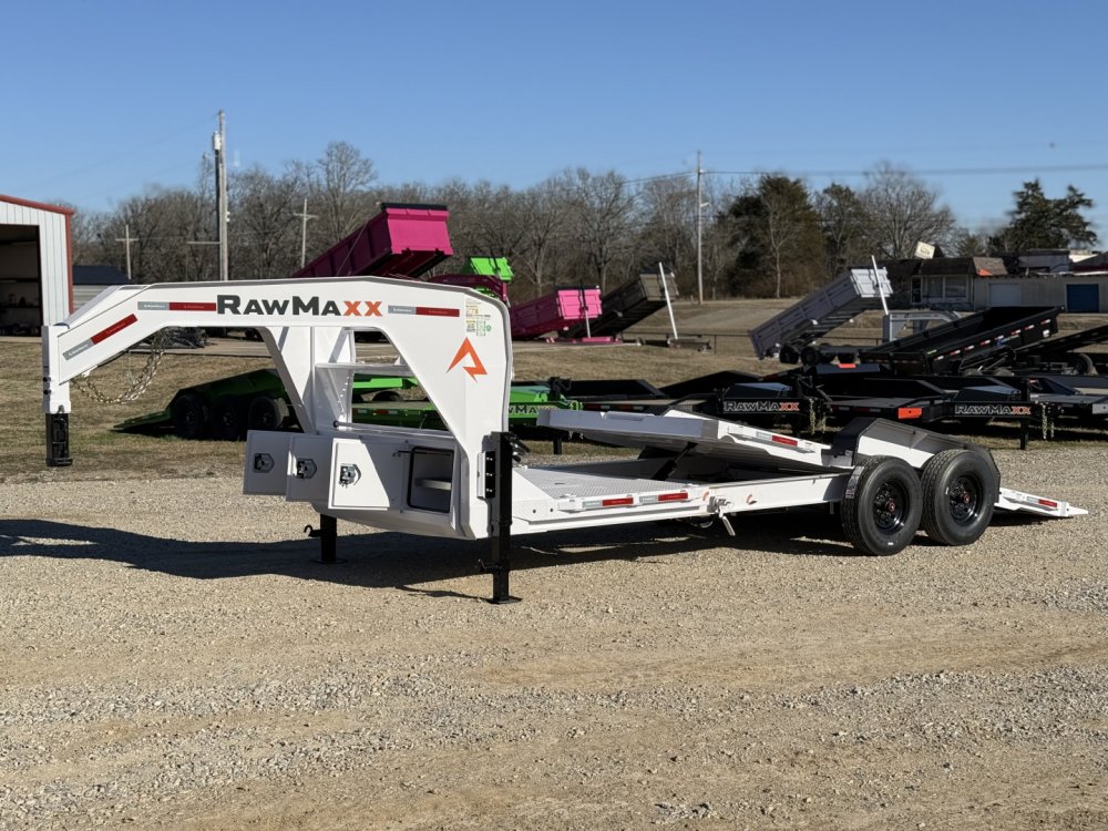 2026 RawMaxx G7X 83X22 Flatbed Trailer / 8" I-BEAM FRAME / CHAIN RACK / 14 PLY TIRES / TORSION SUSPE