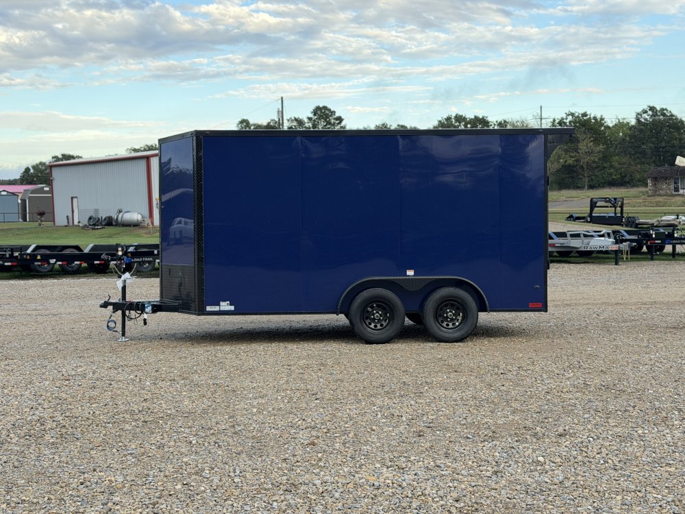 2027 SAWYER CARGO 7X14 WITH 7' INTERIOR / SCREWLESS / TORSION AXLES / POLYCOR / REAR SPOILER WITH LI