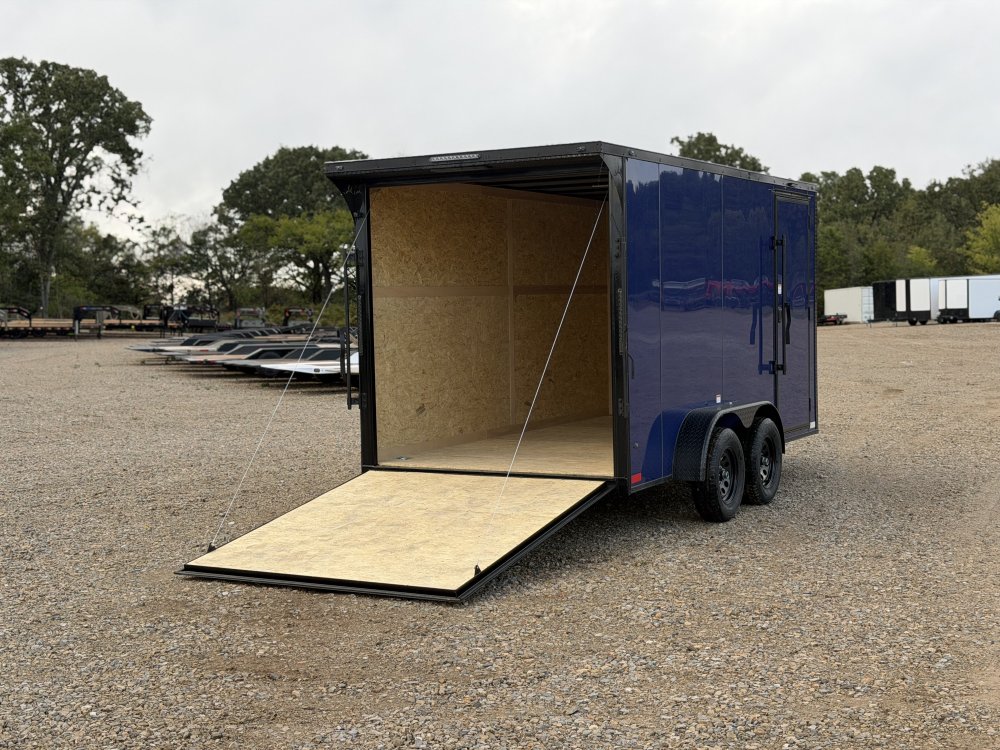 2027 SAWYER CARGO 7X14 WITH 7' INTERIOR / SCREWLESS / TORSION AXLES / POLYCOR / REAR SPOILER WITH LI