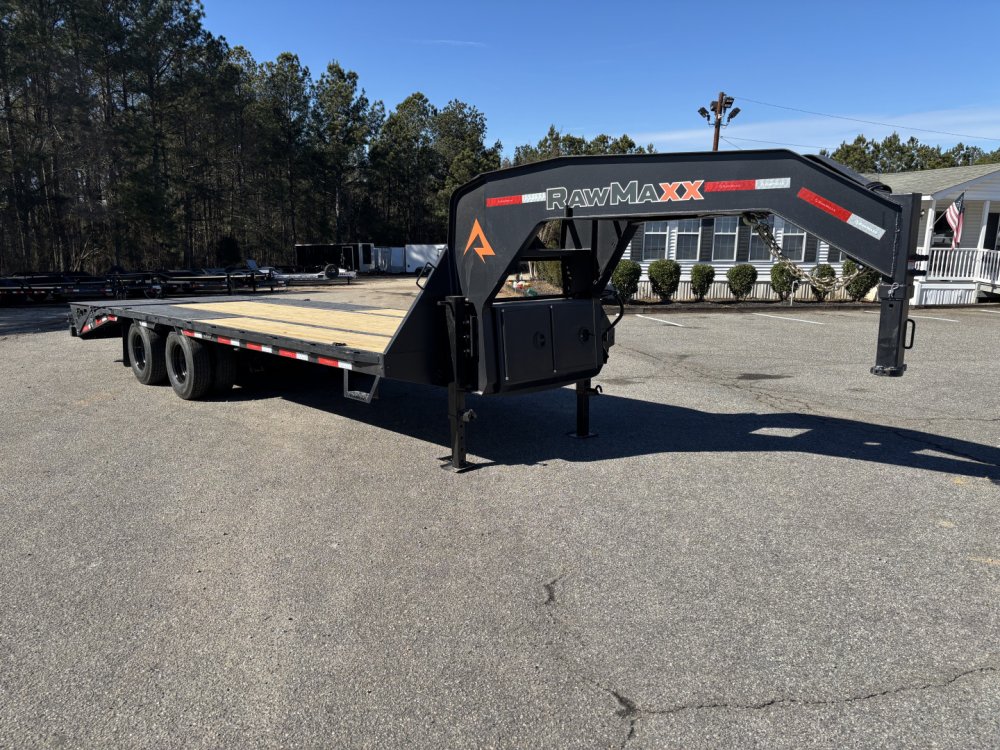 2026 RawMaxx FDX 102X25 Flatbed Trailer / 14 PLY / 24K GVWR / MEGA RAMPS