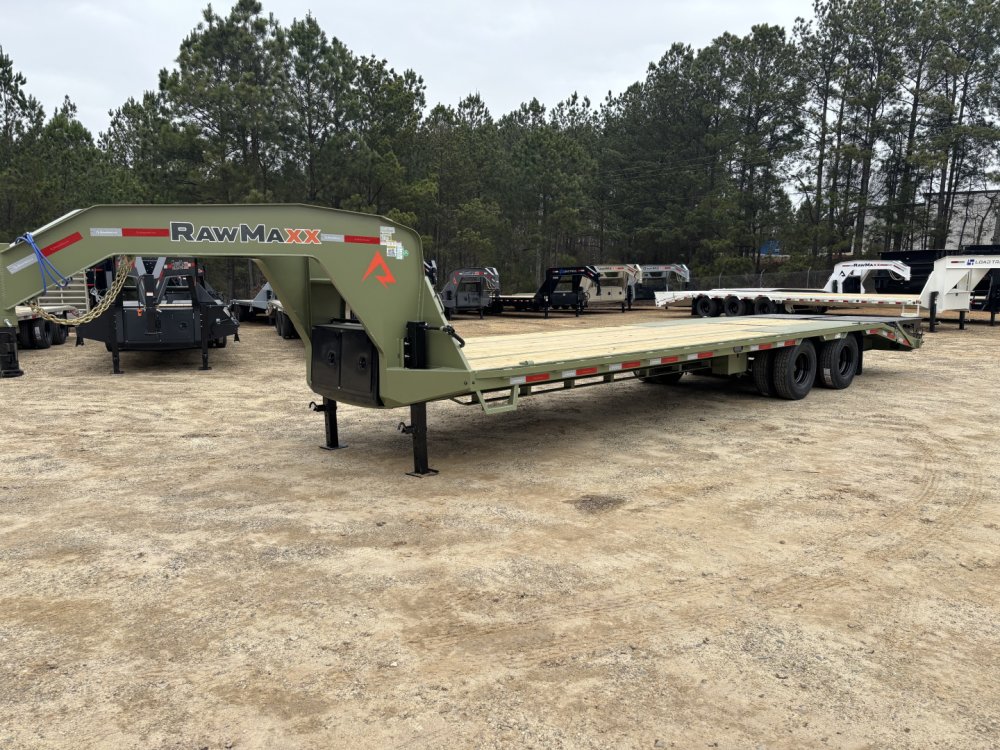 2026 RawMaxx FDX 102X30 Flatbed Trailer / 12" OC / MAXX RAMPS / BRIDGE FRAME / TORQUE TUBE / CHAIN R