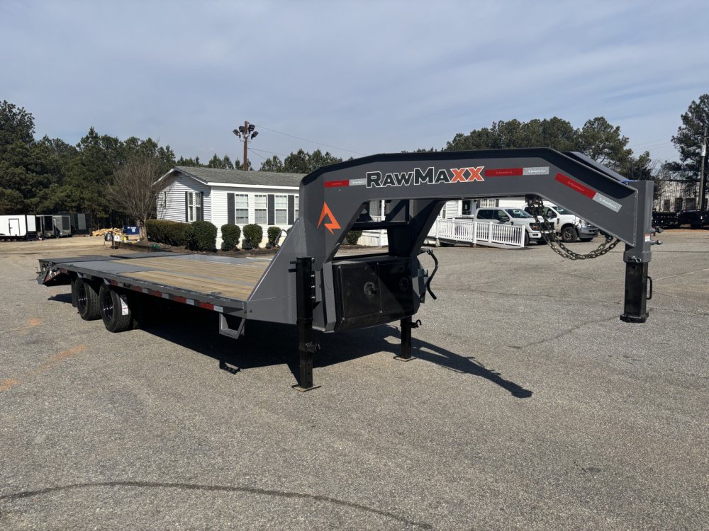 2026 RawMaxx FDX 102X25 Flatbed Trailer / 14 PLY / 25990K GVWR / MEGA RAMPS