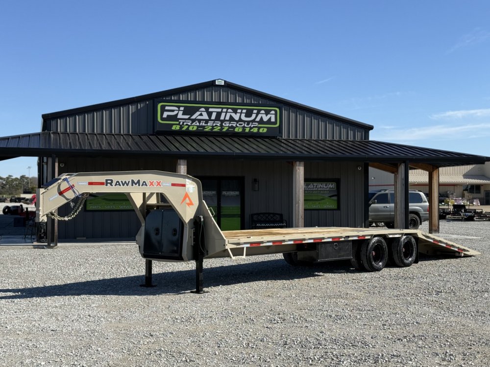 2026 RawMaxx HTX 102X32 Flatbed Trailer / SOLAR PANEL / WIRELESS REMOTE / 12" OC / 18 PLY TIRES / EL