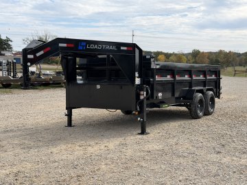 2027 83X16 DG LOAD TRAIL / 36" SIDES / 7 GAUGE FLOOR / 16 PLY TIRES / TELESCOPIC / 16K GVWR / GOOSENECK DUMP TRAILER