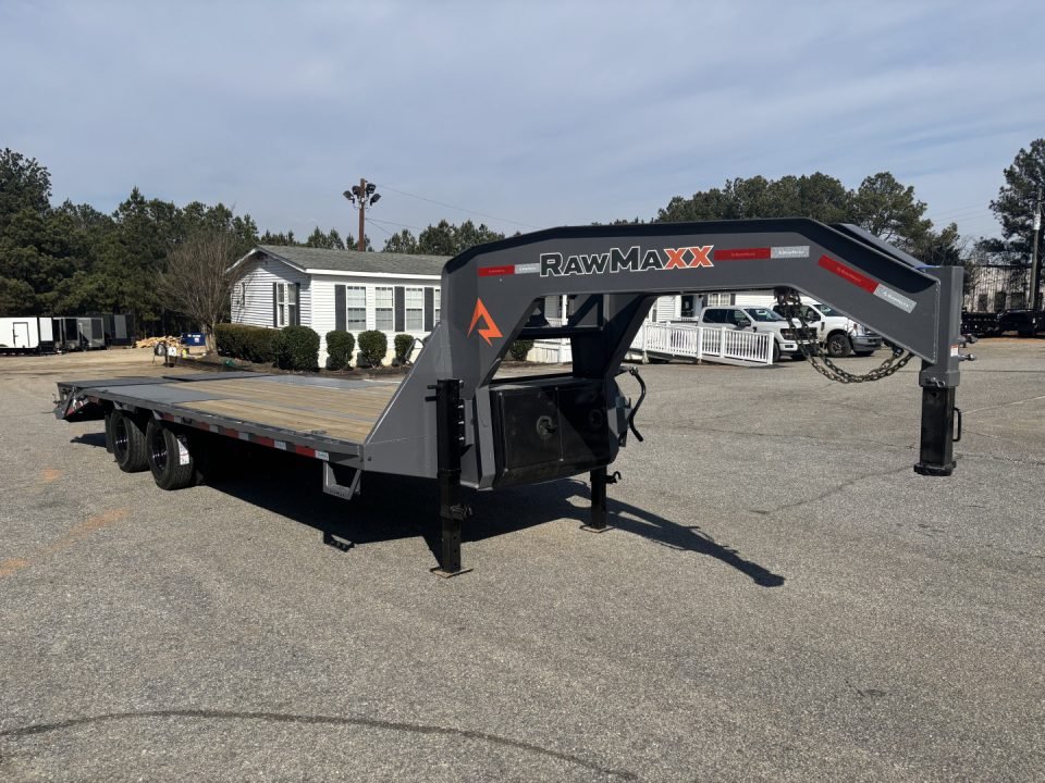 2026 RawMaxx FDX 102X25 Flatbed Trailer / 14 PLY / 25990K GVWR / MEGA RAMPS