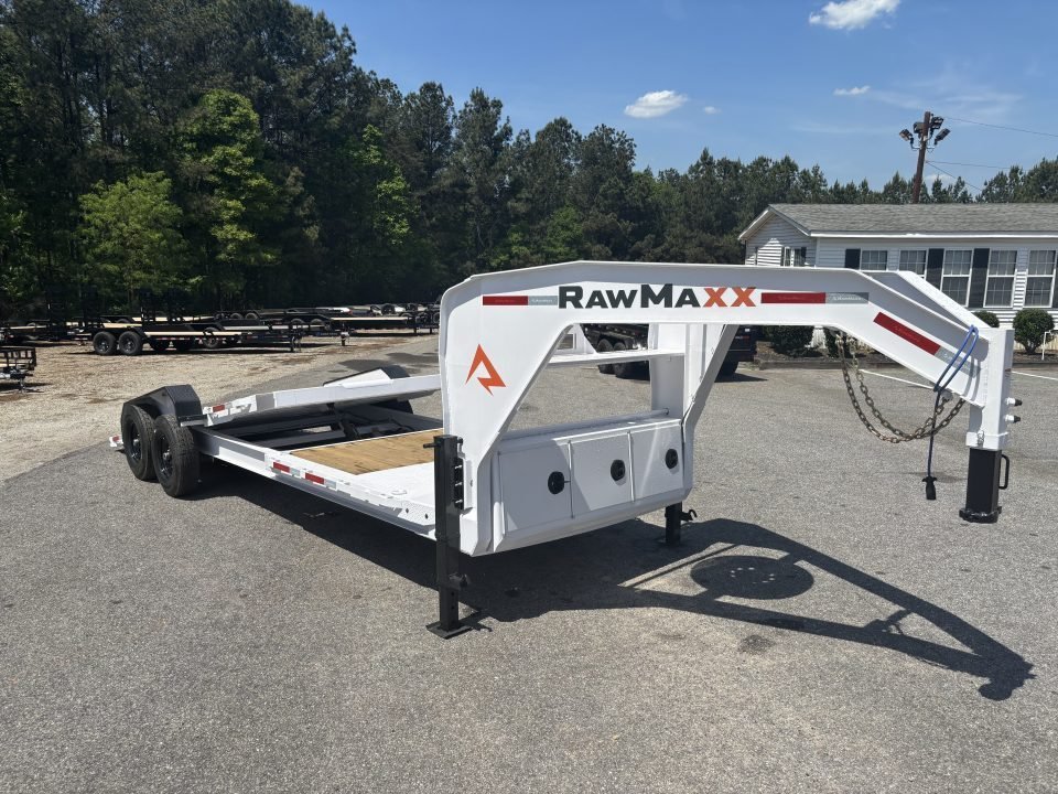 2026 RawMaxx 2026 RawMaxx G7X 83X22 GOOSENECK TILT W/14 PLY TIRES AND RHINO LINER ON FENDERS 14K GVW