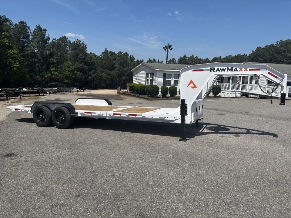 2026 RawMaxx 2026 RawMaxx G7X 83X22 GOOSENECK TILT W/14 PLY TIRES AND RHINO LINER ON FENDERS 14K GVW