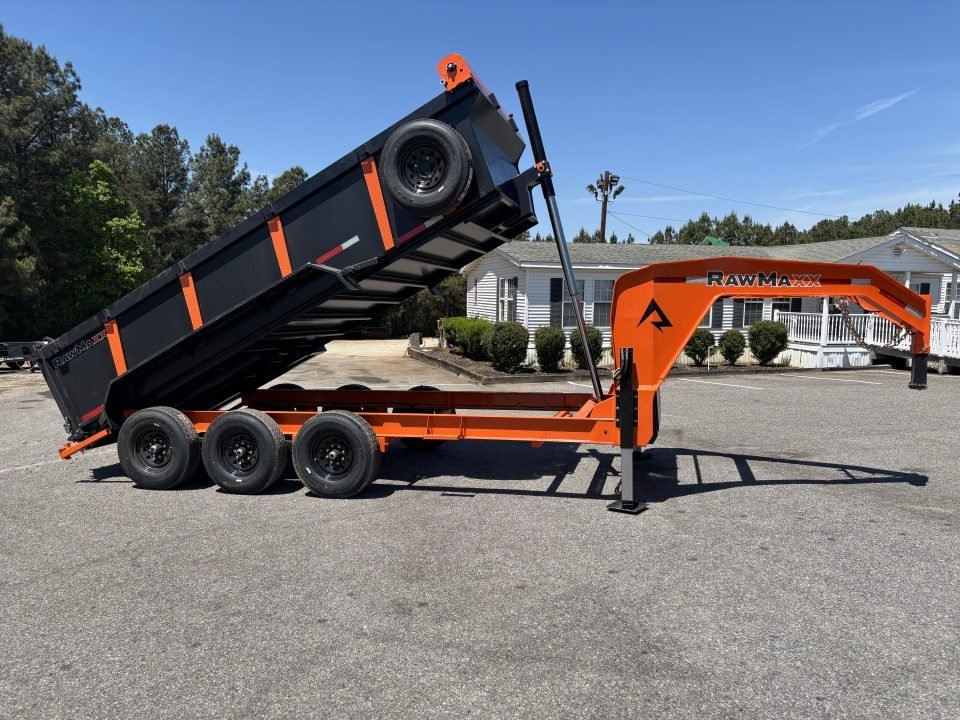 2026 RawMaxx LPX TELESCOPIC 83X16X36 HIGH SIDE W/HYDRAULIC JACKS 21K GVWR GOOSENECK Dump Trailer