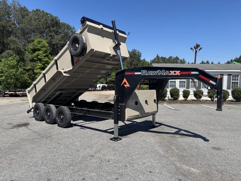 2026 RawMaxx LPX TELESCOPIC 83X16X36 HIGH SIDE W/HYDRAULIC JACKS 21K GVWR GOOSENECK Dump Trailer