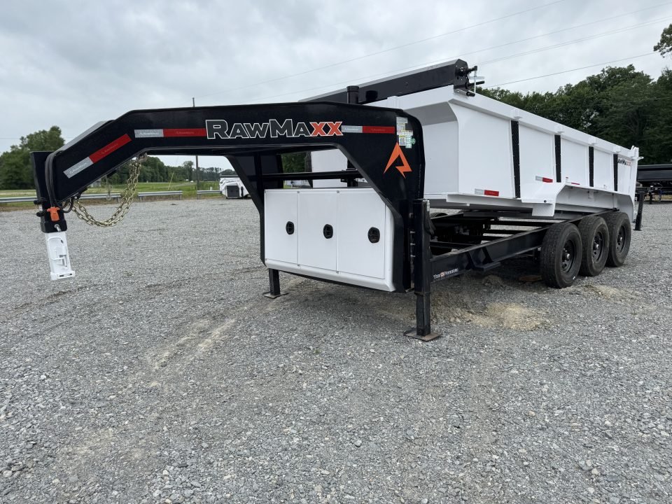2026 RawMaxx LPX 83X16 GOOSENECK Dump Trailer W/36" WALLS, RAMPS, TARP, SPREAD GATE, HYDRAULIC JACKS