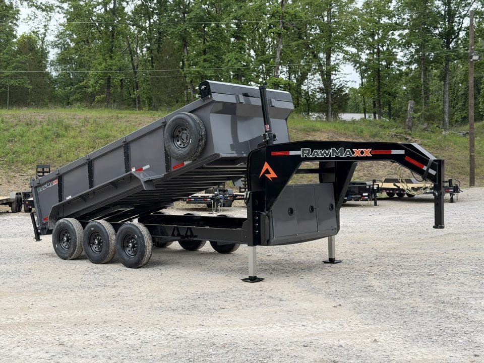 2026 RawMaxx LPX 83X16 36" SIDES 21K GVWR 14 PLY TIRES HYDRUALIC JACKS 8 GAUGE FLOOR Dump Trailer