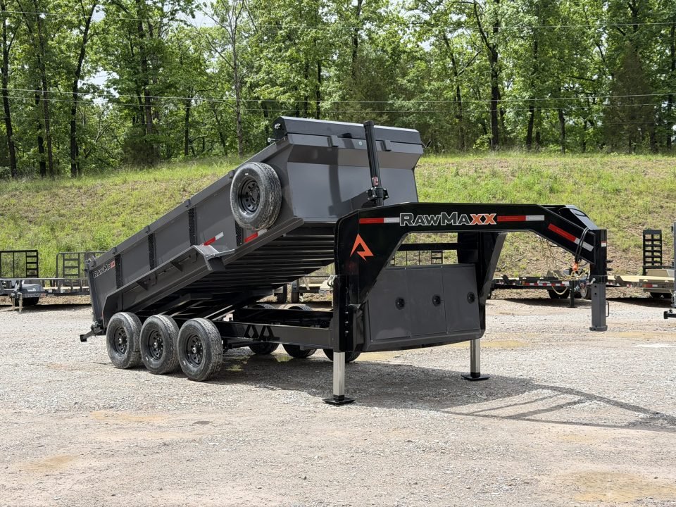 2026 RawMaxx LPX 83X16 36" SIDES 21K GVWR 14 PLY TIRES HYDRUALIC JACKS 8 GAUGE FLOOR Dump Trailer