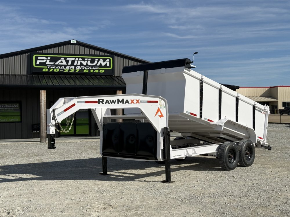 2026 RawMaxx LPX TELESCOPIC 83X14X44 HIGH SIDE W/HYDRAULIC JACKS 16K GVWR GOOSENECK Dump Trailer