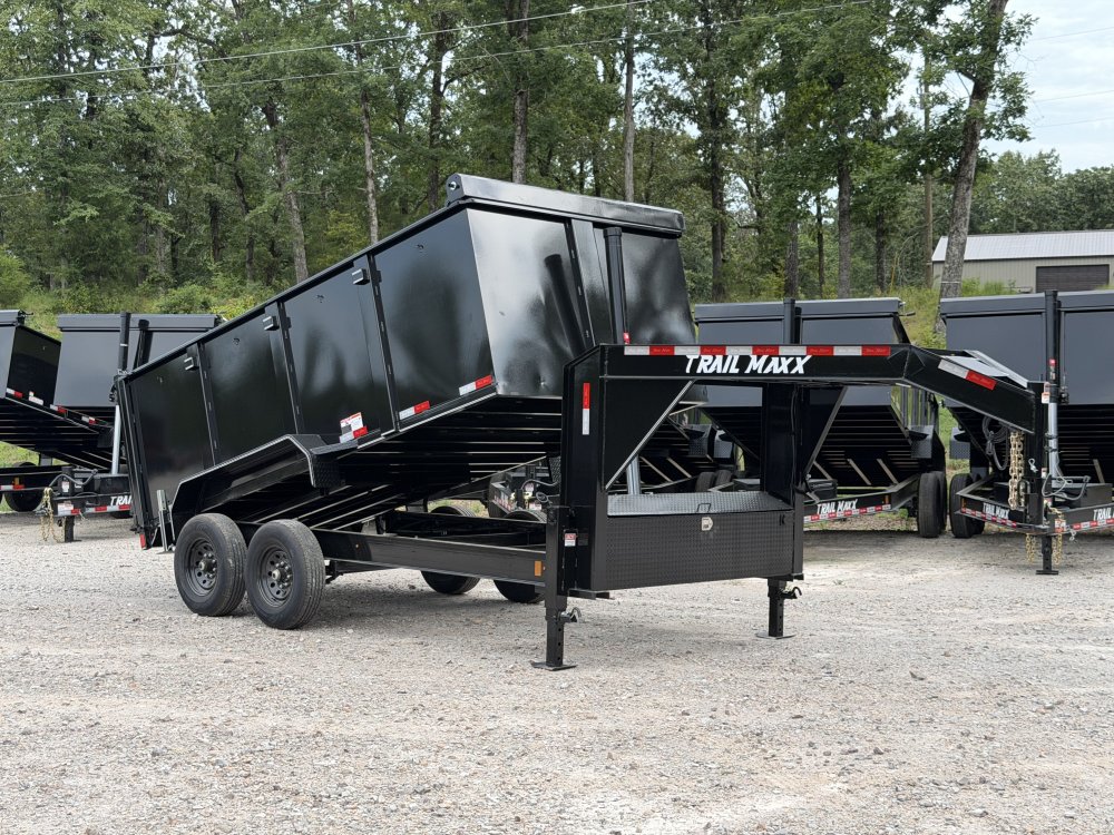 2026 Trail Maxx DT 83X14 4' SIDE 14K GVWR REAR STABILIZER JACKS GOOSENECK Dump Trailer