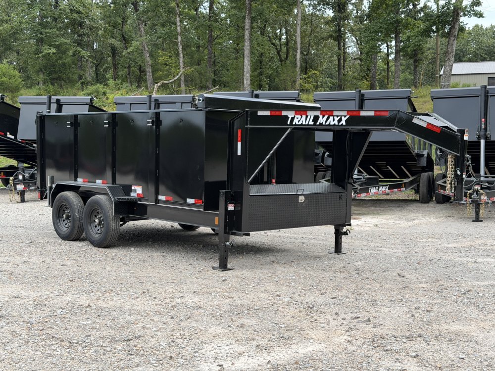 2026 Trail Maxx DT 83X14 4' SIDE 14K GVWR REAR STABILIZER JACKS GOOSENECK Dump Trailer
