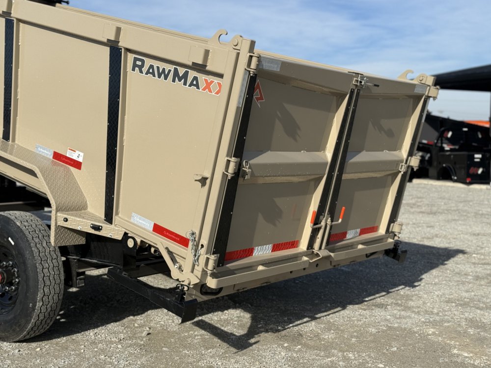 2026 RawMaxx LPX TELESCOPIC 83X14X44 HIGH SIDE W/HYDRAULIC JACKS 16K GVWR GOOSENECK Dump Trailer