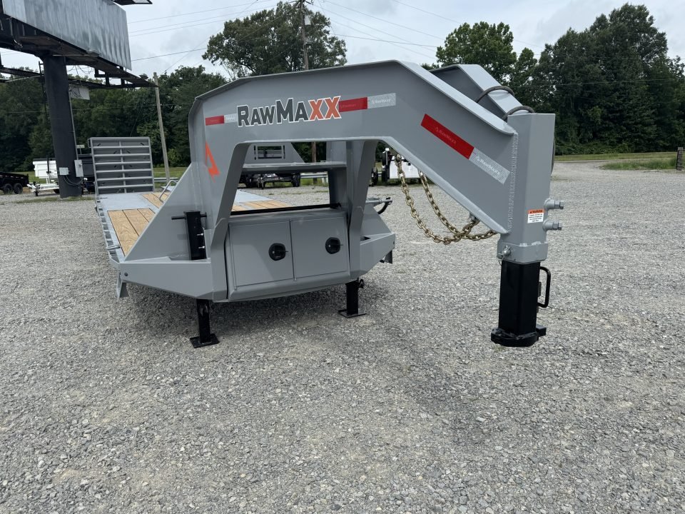 2026 RawMaxx FDX 102X25 12K HYD. DISC BRAKE/ MAXX RAMPS/ 14PLY TIRES 24K GVWR GOOSENECK Flatbed Trai