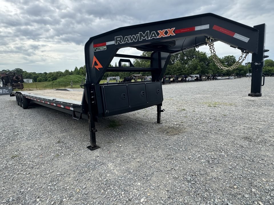 2026 RawMaxx LDX 102X44 LOWBOY W/14 PLYS, LOCKING CHAIN RACK, AND TORQUE TUBE 21K GVWR GOOSENECK Fla