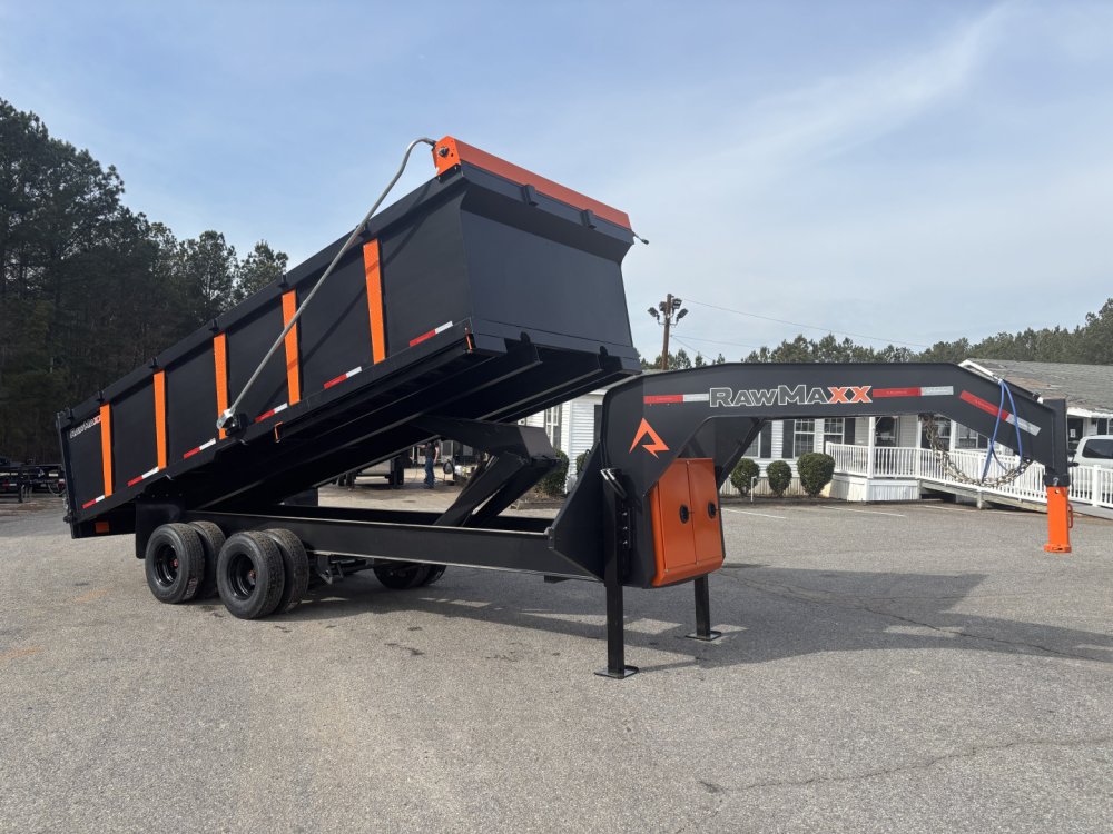 2026 RawMaxx HDX 102X20 GOOSENECK HIGH SIDE W/14 PLYS, HYDRAULIC JACKS, AND FLIP OVER TARP 25900K GV