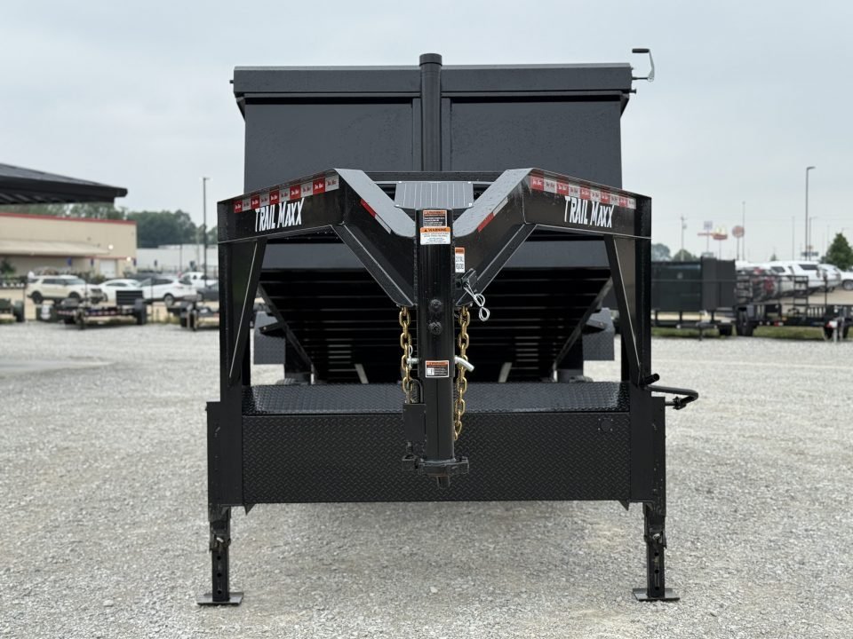 2026 Trail Maxx 83X16X3 HIGH SIDE TELESCOPIC W/REAR STABILIZER JACKS 14K GVWR GOOSENECK Dump Trailer
