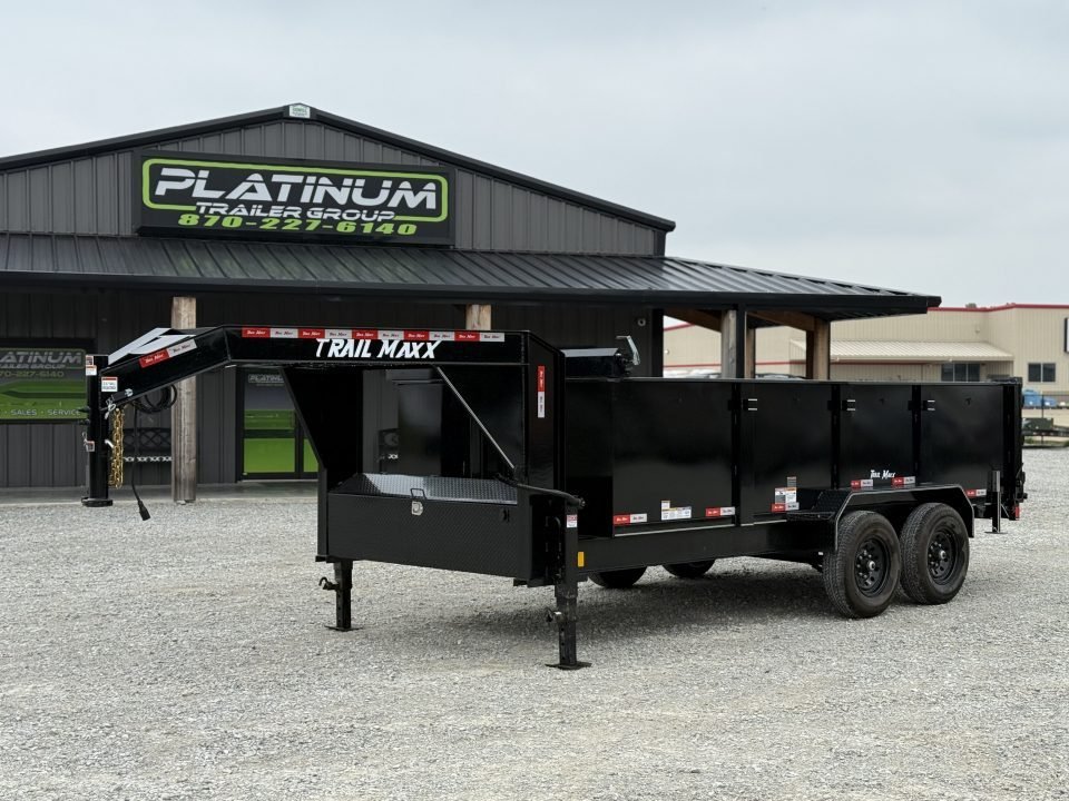 2026 Trail Maxx 83X16X3 HIGH SIDE TELESCOPIC W/REAR STABILIZER JACKS 14K GVWR GOOSENECK Dump Trailer