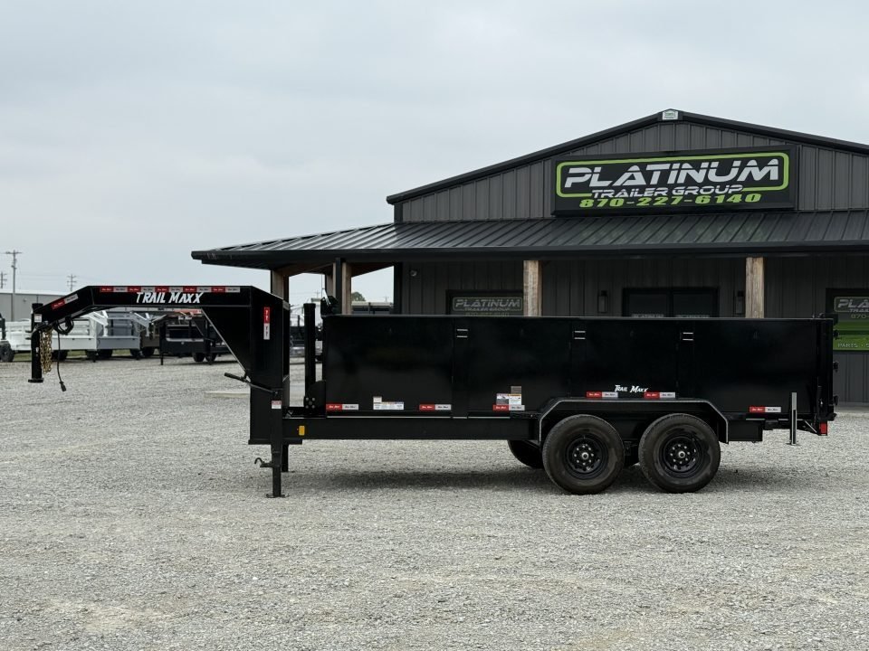 2026 Trail Maxx 83X16X3 HIGH SIDE TELESCOPIC W/REAR STABILIZER JACKS 14K GVWR GOOSENECK Dump Trailer