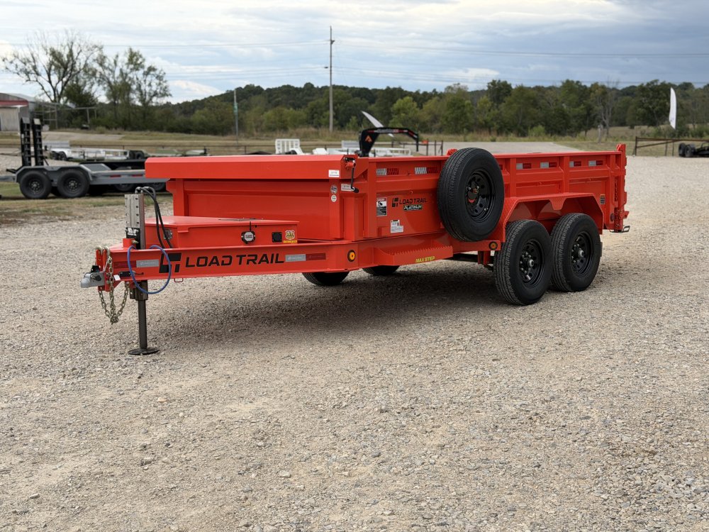 2024 83X14 DL LOAD TRAIL / SIDE DOOR / 24" SIDES / HYDRAULIC JACK / 14K GVWR / DUMP TRAILER