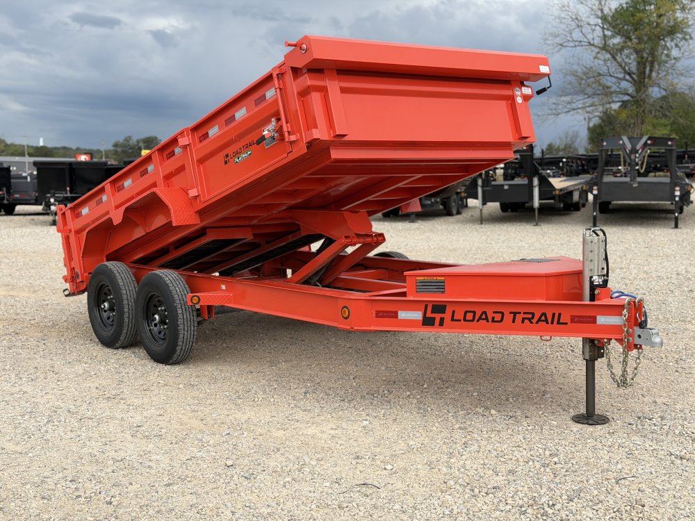 2024 83X14 DL LOAD TRAIL / SIDE DOOR / 24" SIDES / HYDRAULIC JACK / 14K GVWR / DUMP TRAILER
