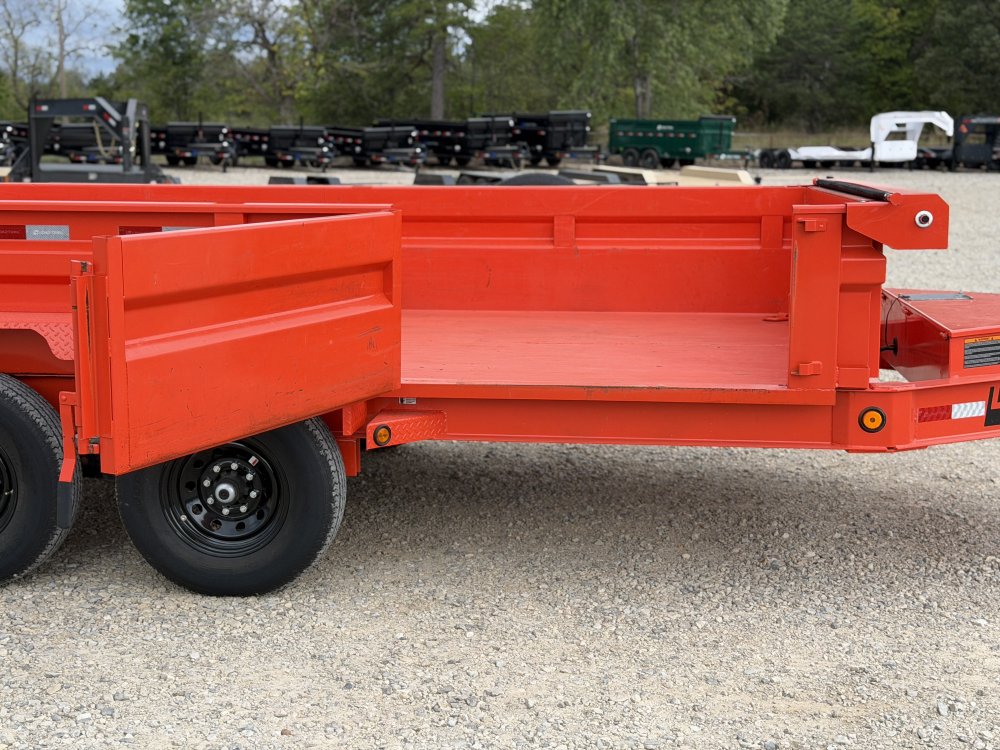 2024 83X14 DL LOAD TRAIL / SIDE DOOR / 24" SIDES / HYDRAULIC JACK / 14K GVWR / DUMP TRAILER