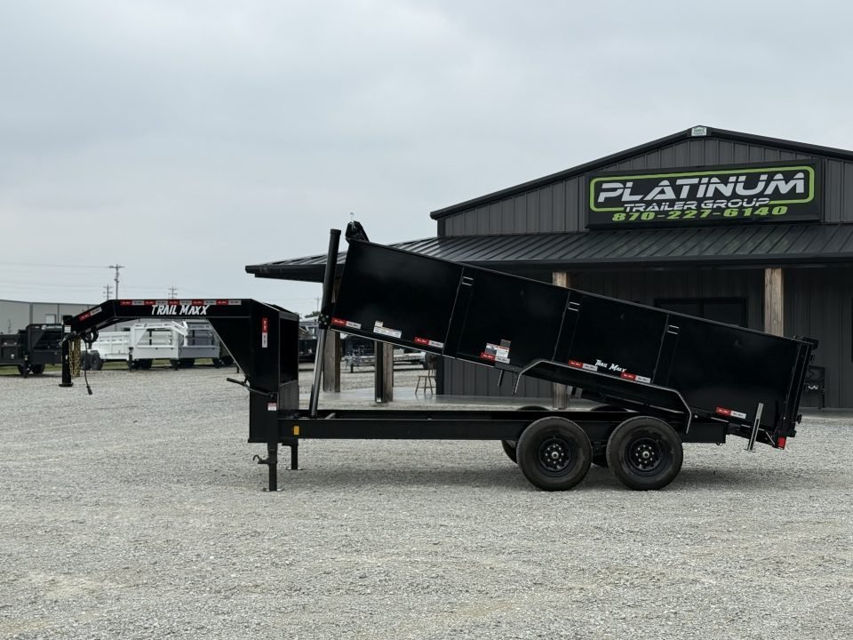 2026 Trail Maxx 83X16X3 HIGH SIDE TELESCOPIC W/REAR STABILIZER JACKS 14K GVWR GOOSENECK Dump Trailer