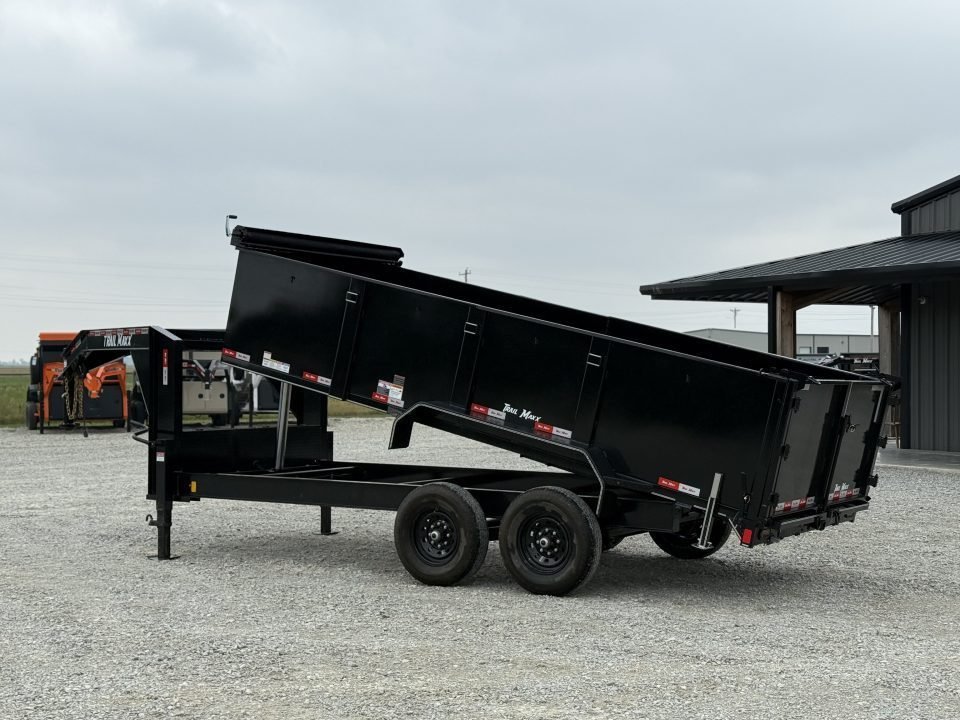 2026 Trail Maxx 83X16X3 HIGH SIDE TELESCOPIC W/REAR STABILIZER JACKS 14K GVWR GOOSENECK Dump Trailer