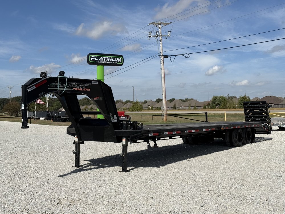 2024 HORIZON FHZ 102X36 GOOSENECK W/LOADING LIGHTS, MAX RAMPS, AND TORQUE TUBE 22.4K GVWR FLATBED TR