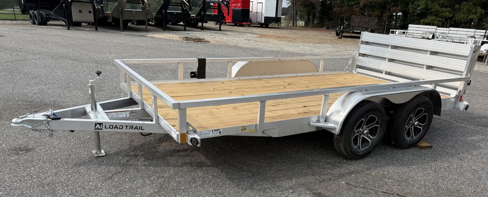 2027 Load Trail UA 83X18 TA / ALUMINUM FRAME/ 55" BI-FOLD TAILGATE / 2 BRAKE AXLES / ALUMINUM WHEELS
