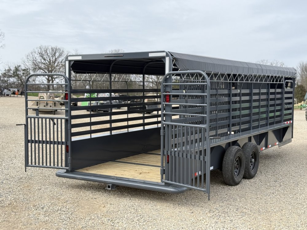 2026 Good Guys Trailers 6'8"x24' Gooseneck Bar Top / Wrangler Series Livestock / Butterfly Doors in