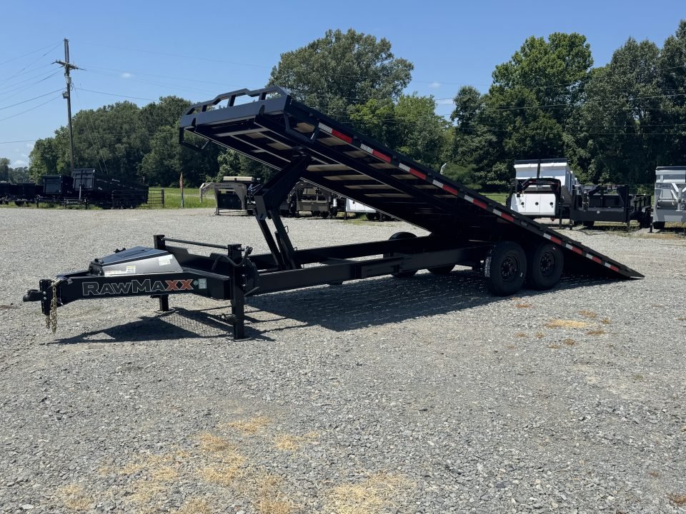 2026 RawMaxx 102X26 DTX DECKOVER Tilt Trailer WITH 14 PLY TIRES, WIRLESS REMOTE, WINCH PLATE, 8000 P