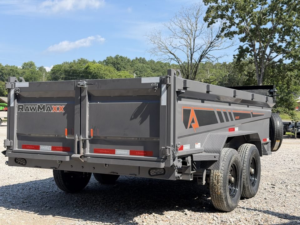 2026 RawMaxx 83X14X32 GDX KNIGHT TELESCOPIC W/SPARE 14K GVWR Dump Trailer