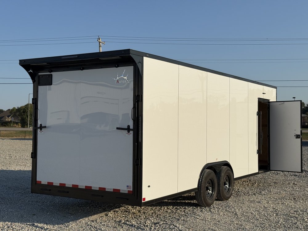 2027 SAWYER 8.5X24X7'6" W/6K TORSION AXLES, ONE PIECE THERMOPLY ROOF, SCREWLESS EXTERIOR, AND REAR S