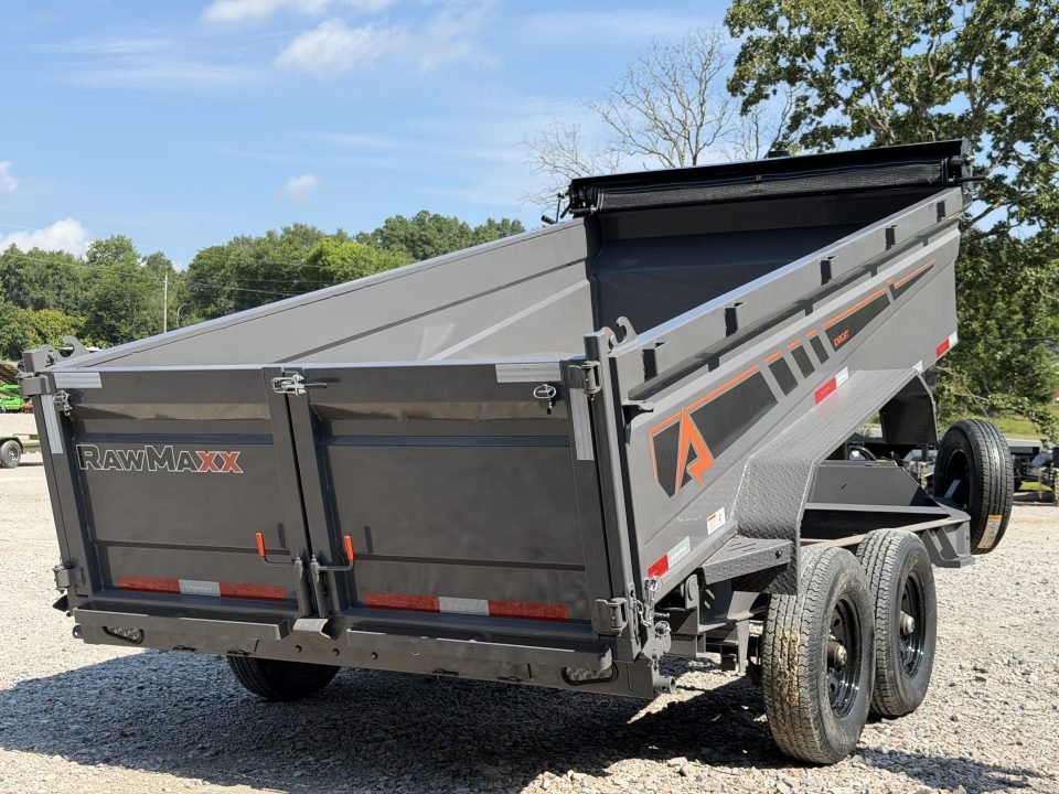 2026 RawMaxx 83X14X32 GDX KNIGHT TELESCOPIC W/SPARE 14K GVWR Dump Trailer