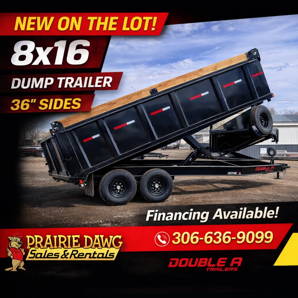2027 Double A HD148-16 8x16 Dump Trailer