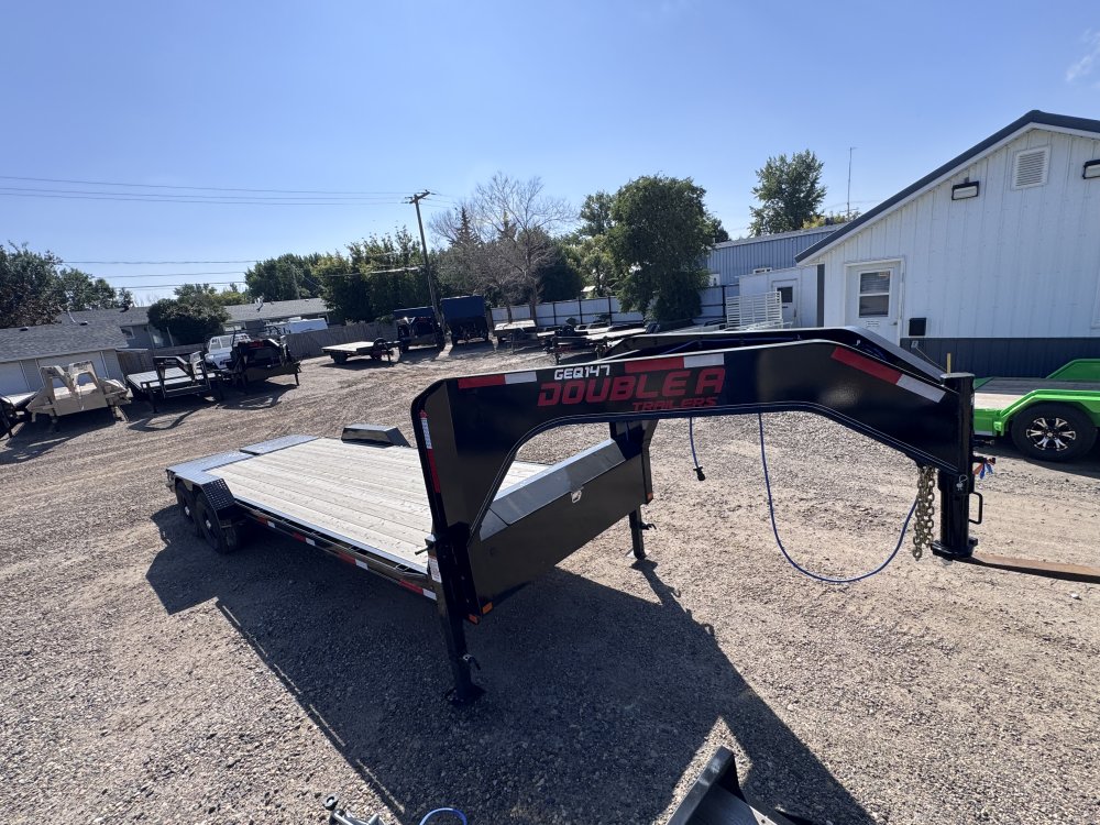 2027 Double A GEQ147-24 Gooseneck equipment trailer - full ramps