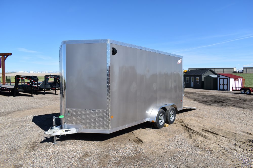 Triton Aluminum cargo trailer NXT 7X16 R-S 7K, V-nose, 15" silver mod wheel ST205/75R15, spare tire,