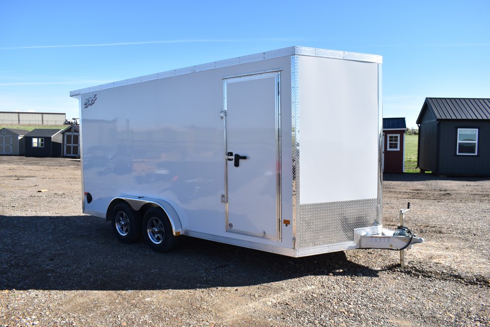 Triton Aluminum cargo trailer NXT 7.5X16 R-TR-A 7K, V-nose, 15" Alum wheels ST205/75R15, spare tire,