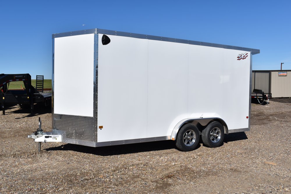 Triton aluminum cargo trailer NXT 7.5X16 R-TR-A 7K, 24" V-nose, 15" Alum wheels ST205/75R15, spare t