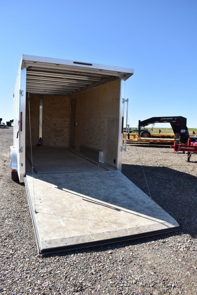 Triton aluminum cargo trailer NXT 7.5X16 R-TR-A 7K, 24" V-nose, 15" Alum wheels ST205/75R15, spare t