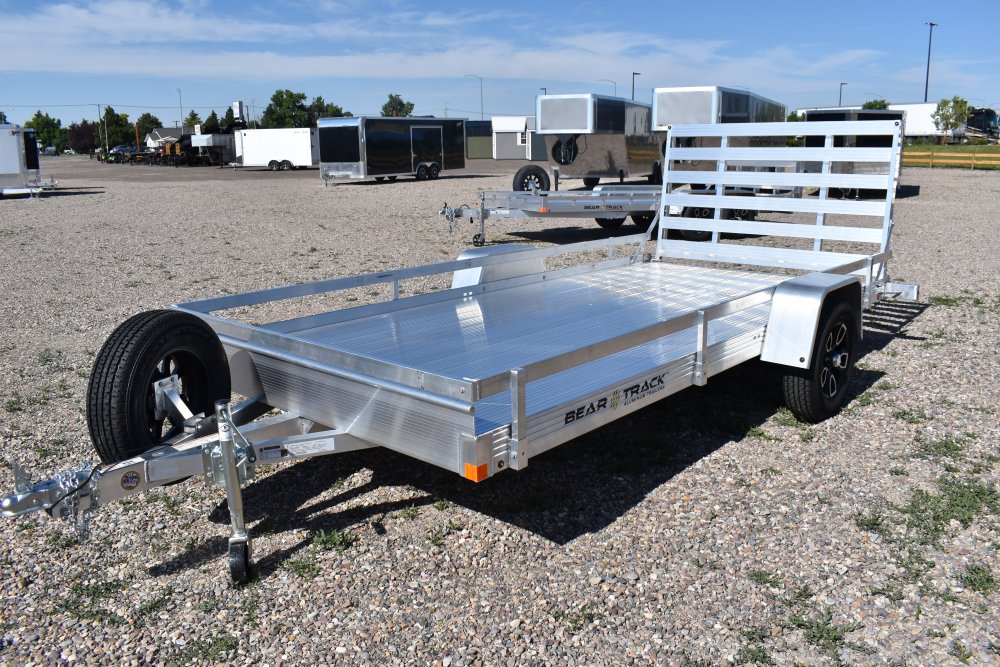 Bear Track 80"X14' 3K aluminum utility trailer, straight HD ramp, LED lights