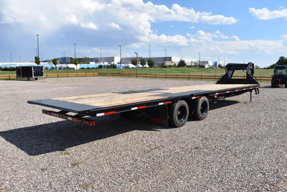 Double A 102"X32' 24K deck over gooseneck trailer, hydraulic dovetail,