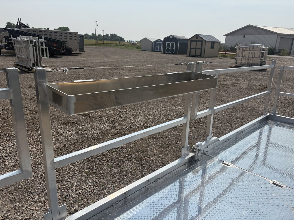 Walk Plank, 24' Aluminum Bi-fold Scaffolding, With Railing & Tool Tray, For Forklift or Telehandler
